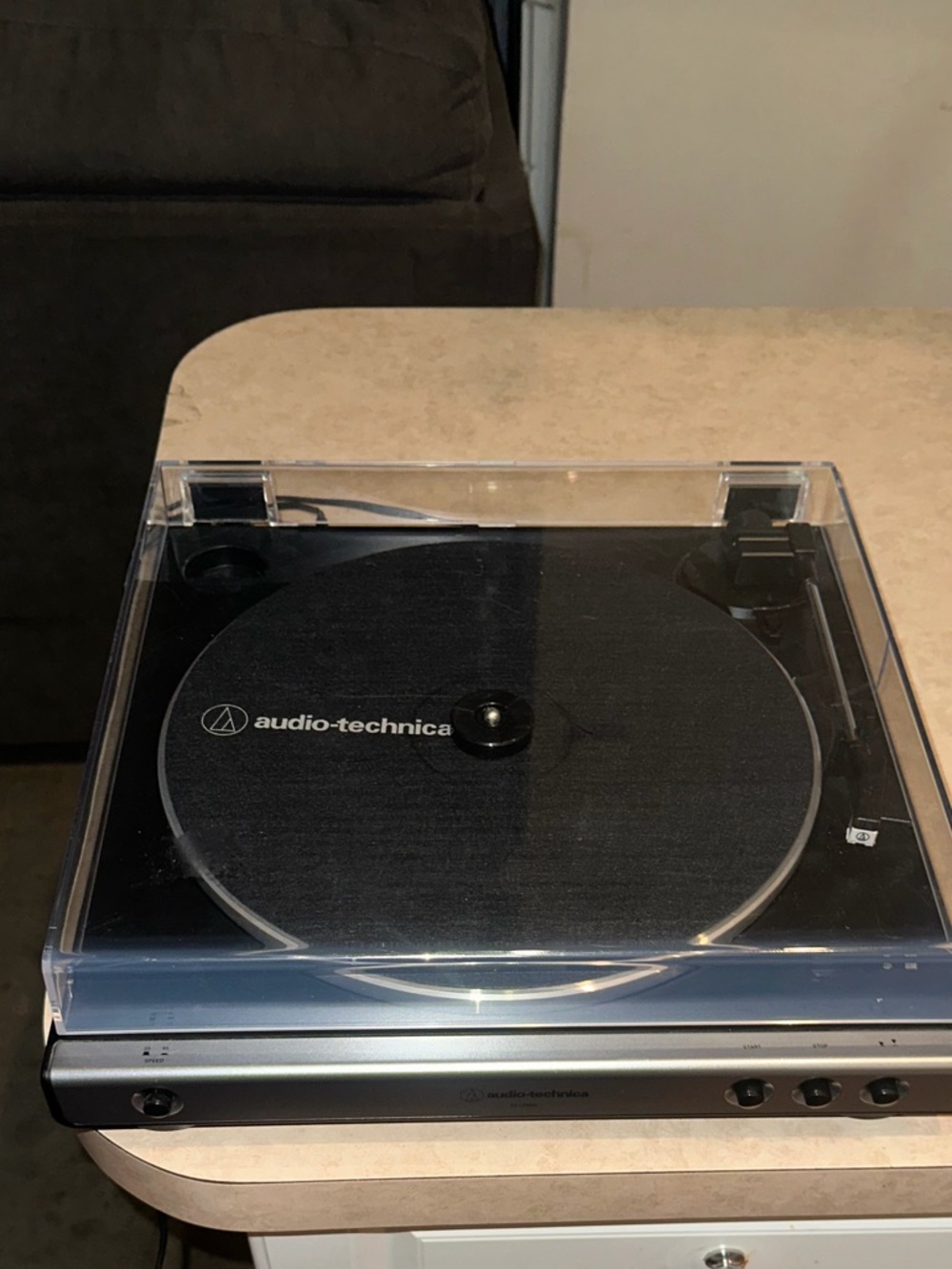 Audio Technica Portable Turntable in Black and Silver